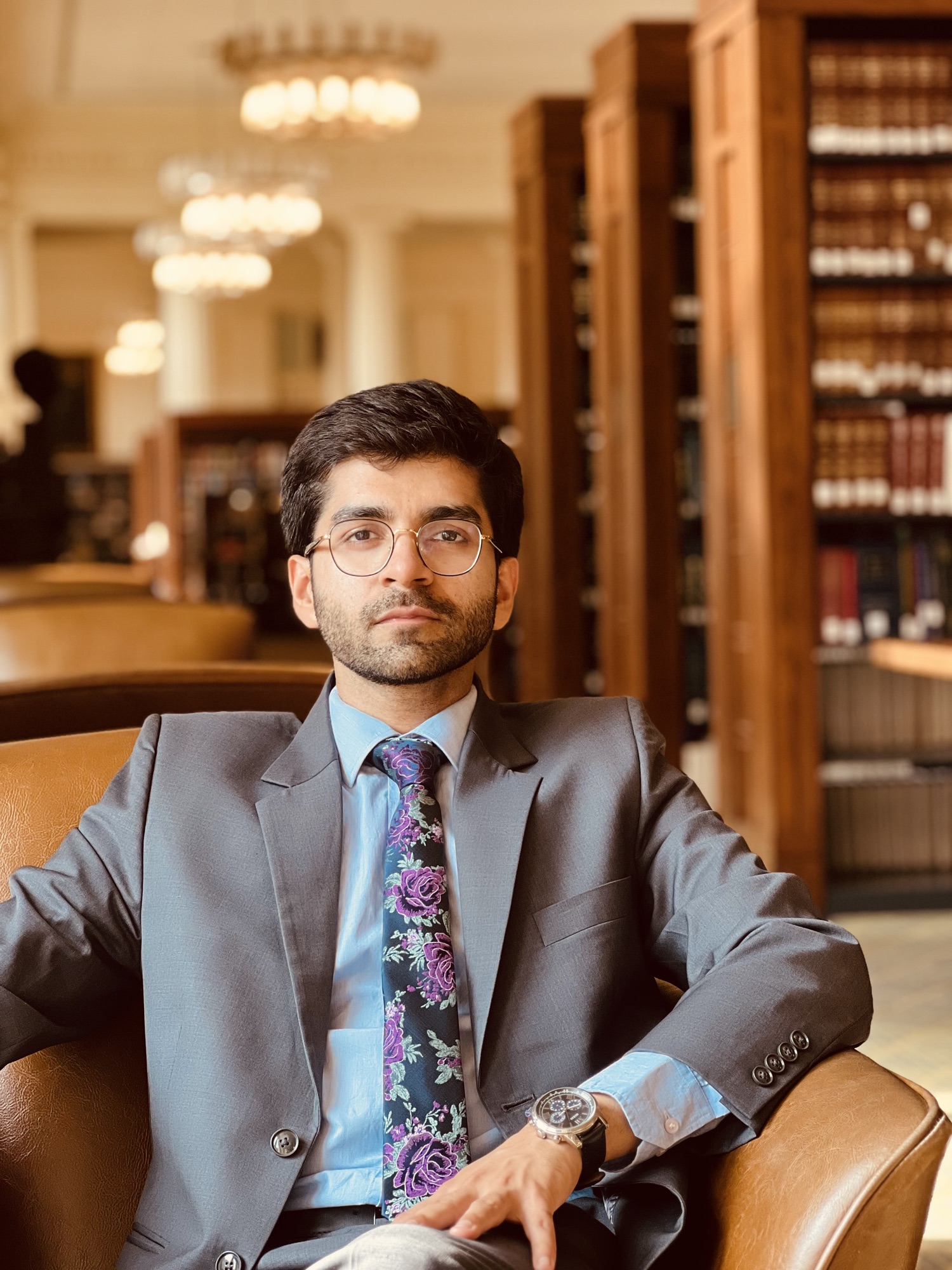 Kashish Aneja in a law library